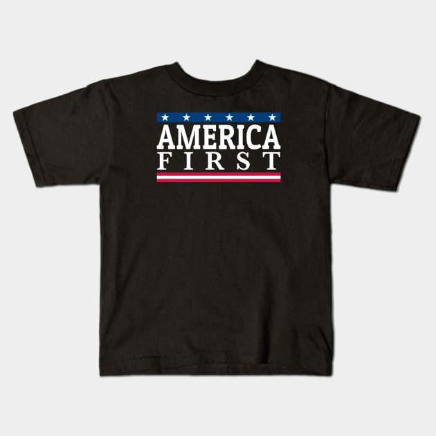 "America First" Pride Kids T-Shirt by Elvdant